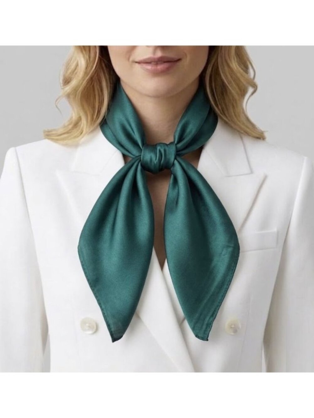 ❤️Elegant Square Silky Scarf Bandana Green Blue Teal Hiyab Solid Soft Satin New